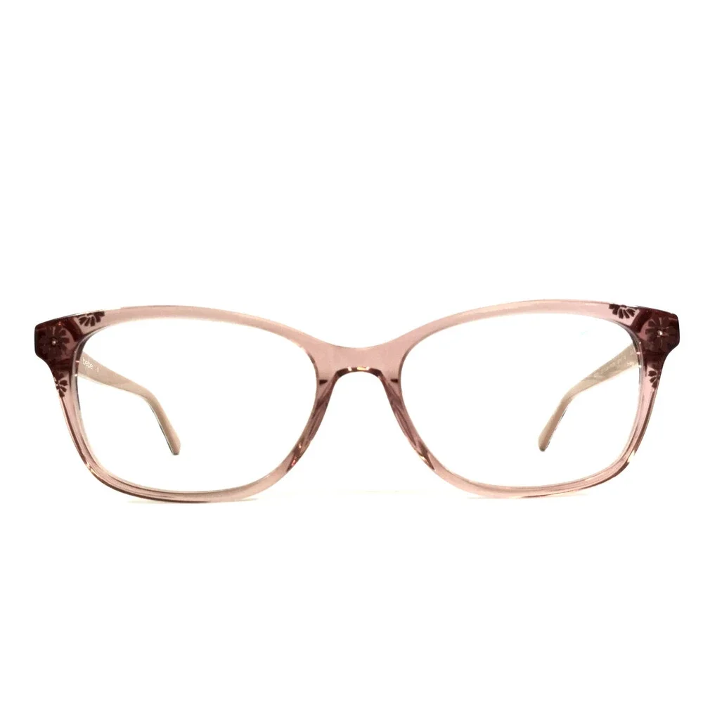Bebe Eyeglasses Frames BB5163 650 BLUSH CRYSTAL White Cat Eye Full Rim 55-17-135